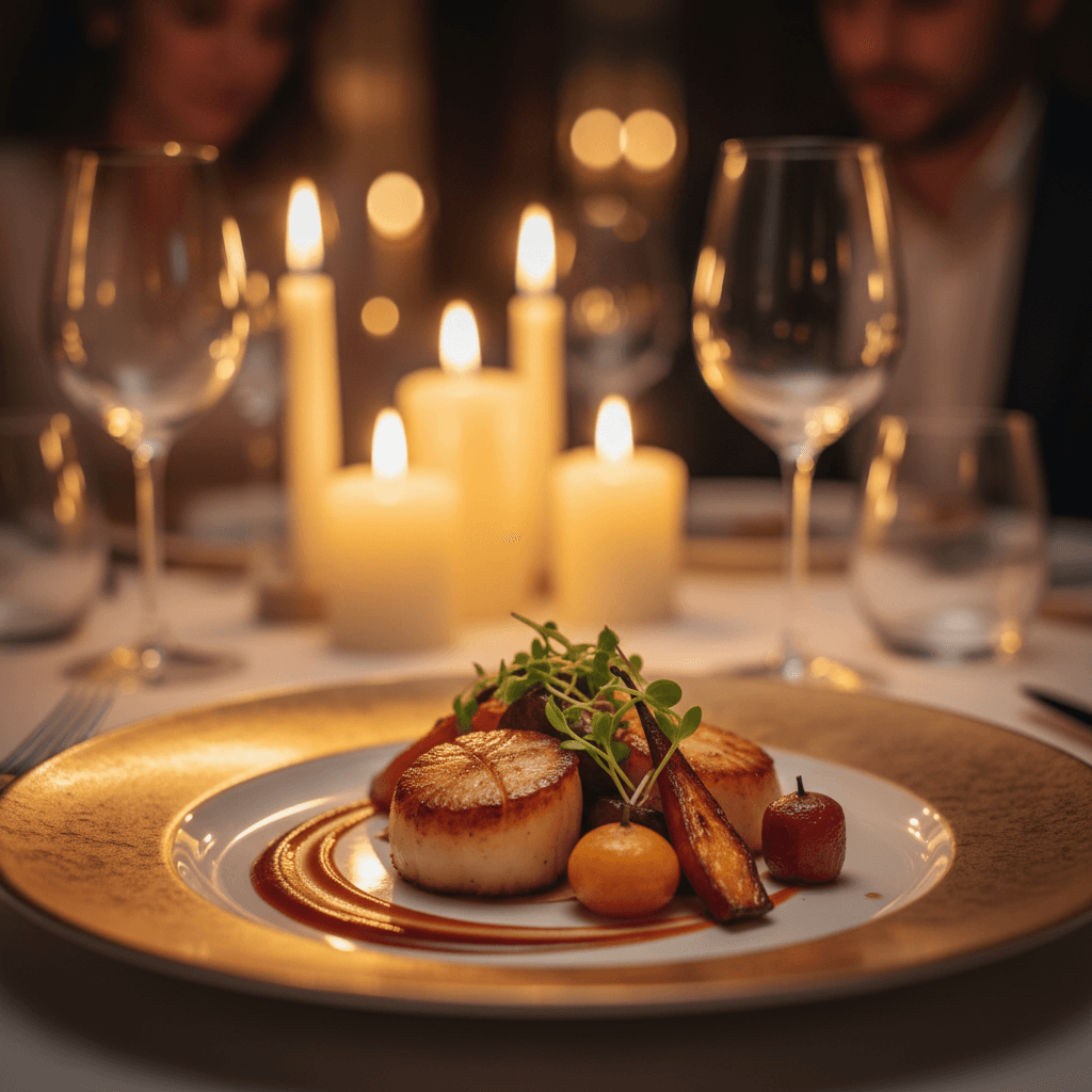 Elegantly plated multi-cuisine dish with fresh herbs and rich sauce